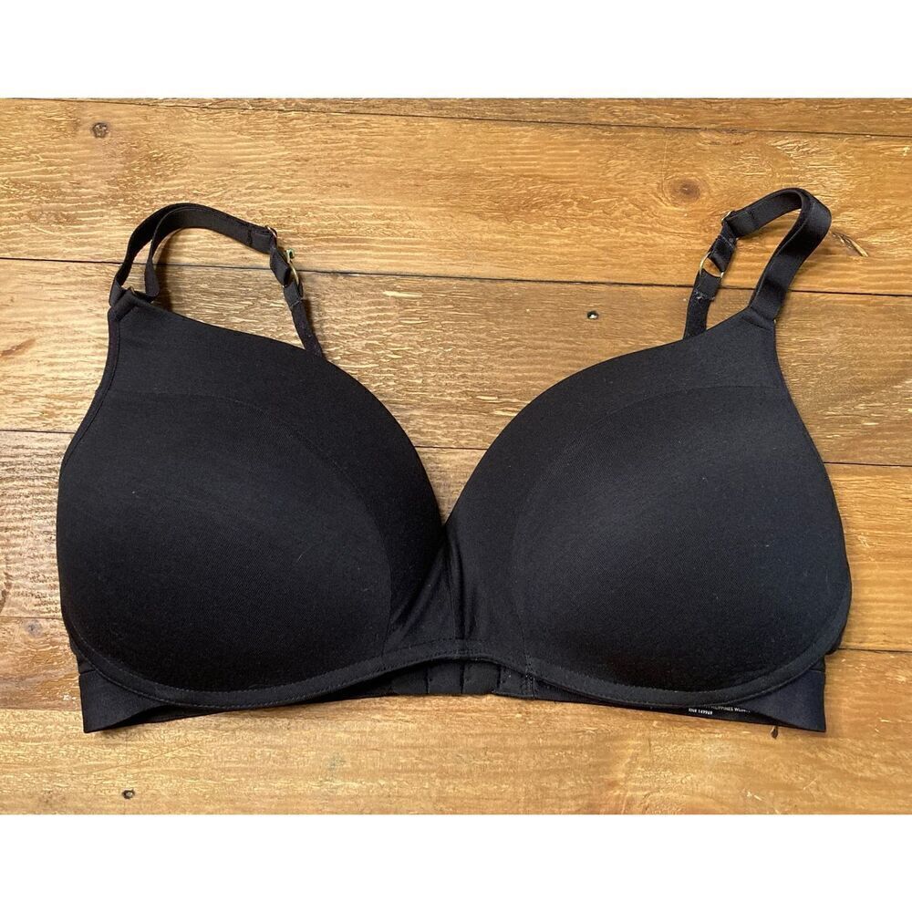 Lively 34DDD black bra All day deep V